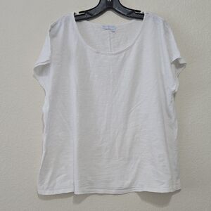 fresh produce White Scoop Neck Short Sleeve Tee OS
